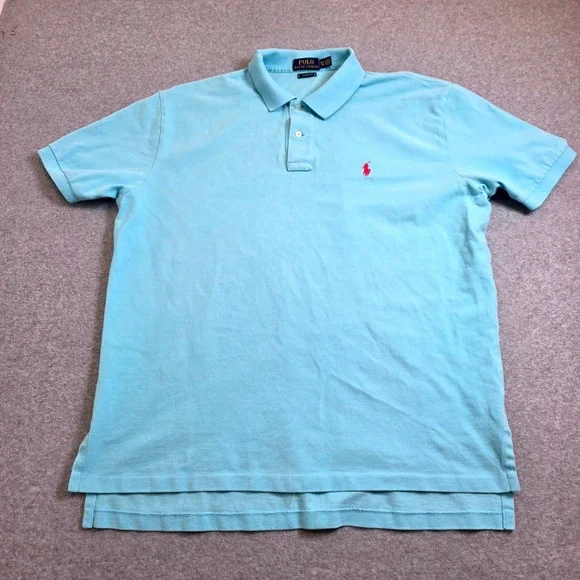 Polo Ralph Lauren Men's Classic Fit Light Blue Polo Shirt XL‎ Red Pony Logo - Picture 2 of 11